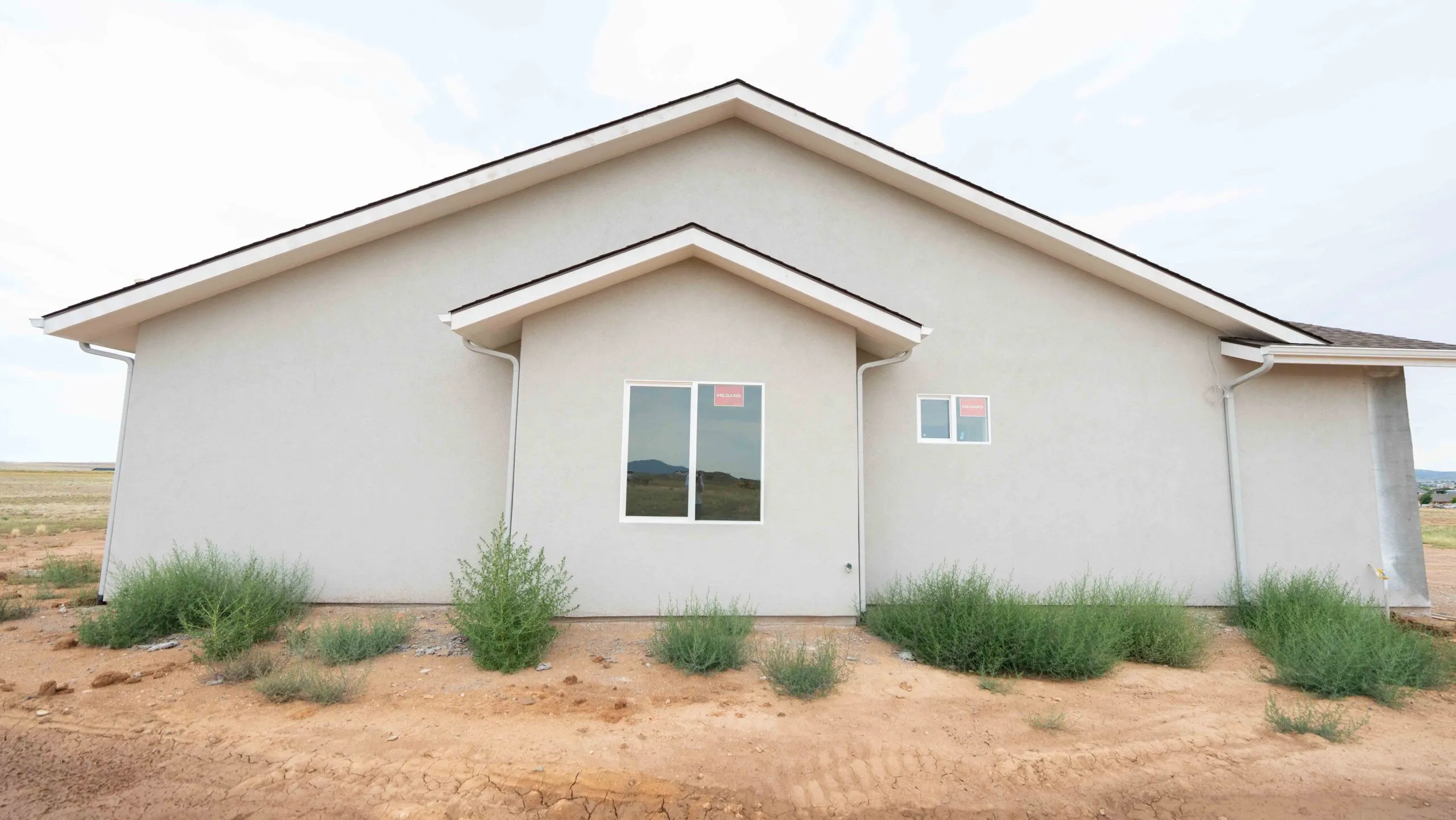 Prescott stucco home exterior tan finish