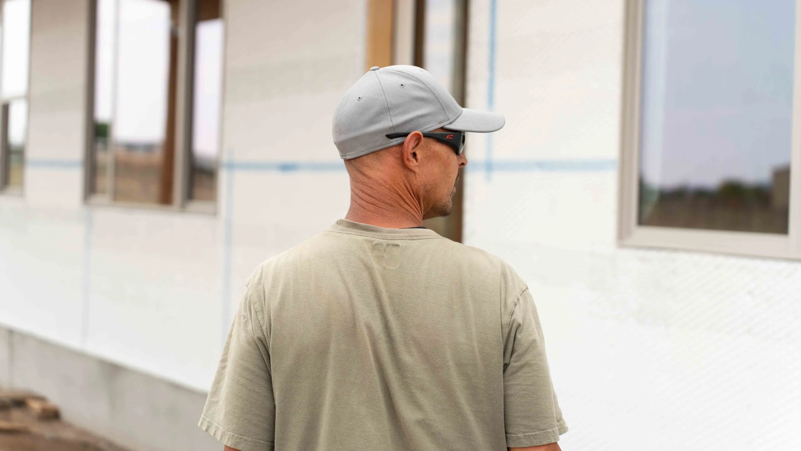 Kyle Hammer, owner of Solid Rock Stucco, on a job site