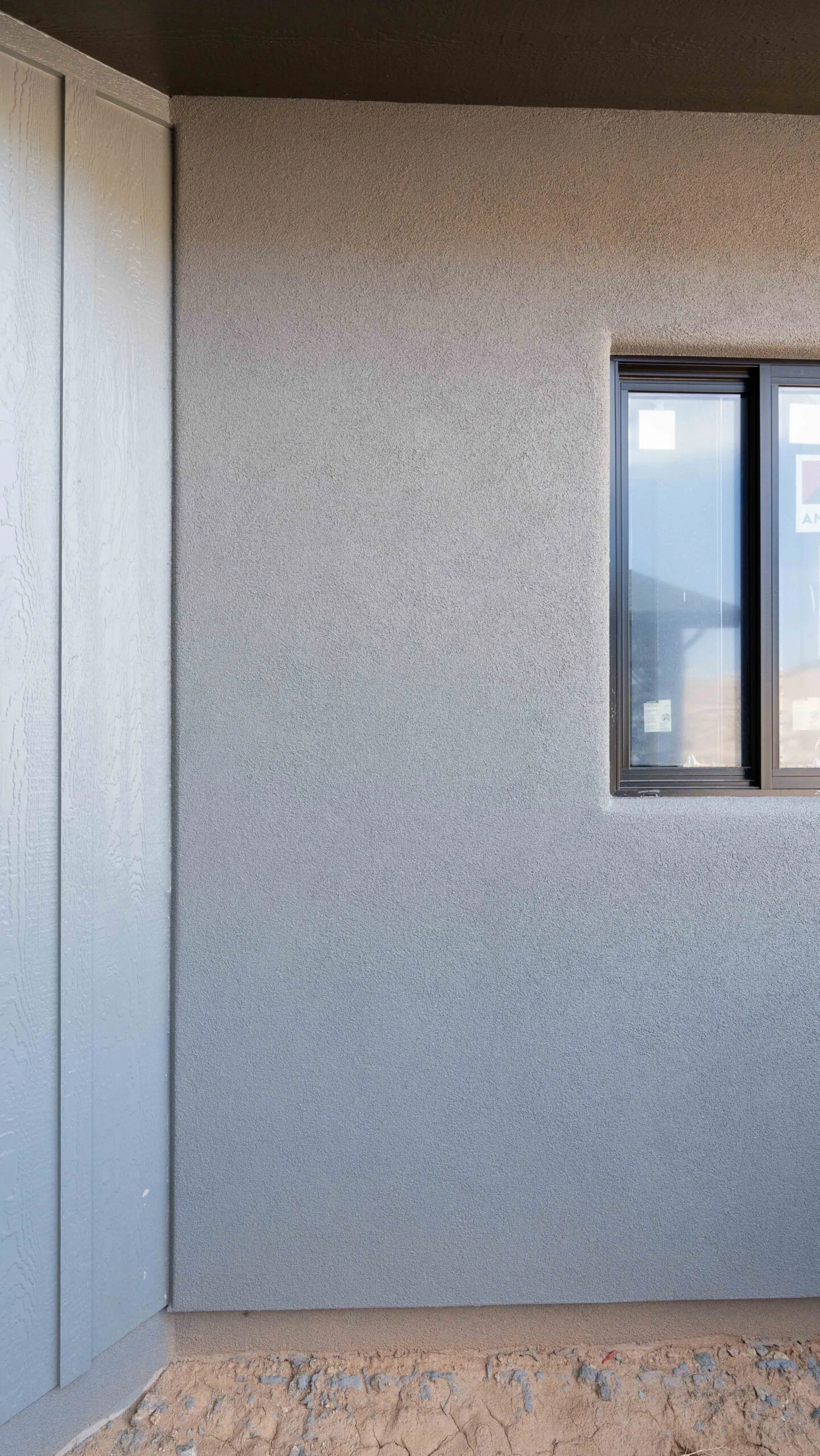 Stucco corner smooth finish with window