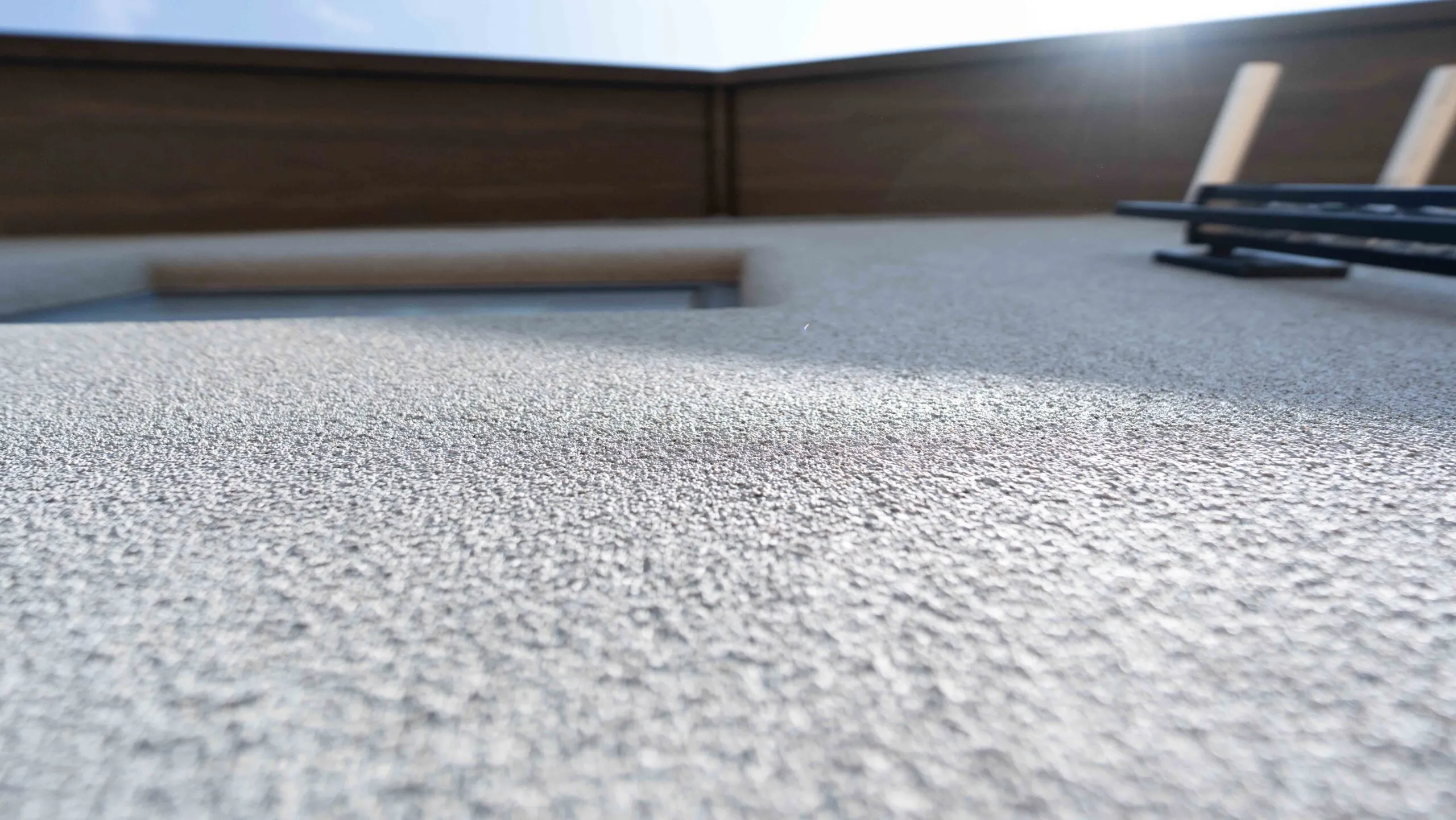 Stucco sand texture with wood beam detail